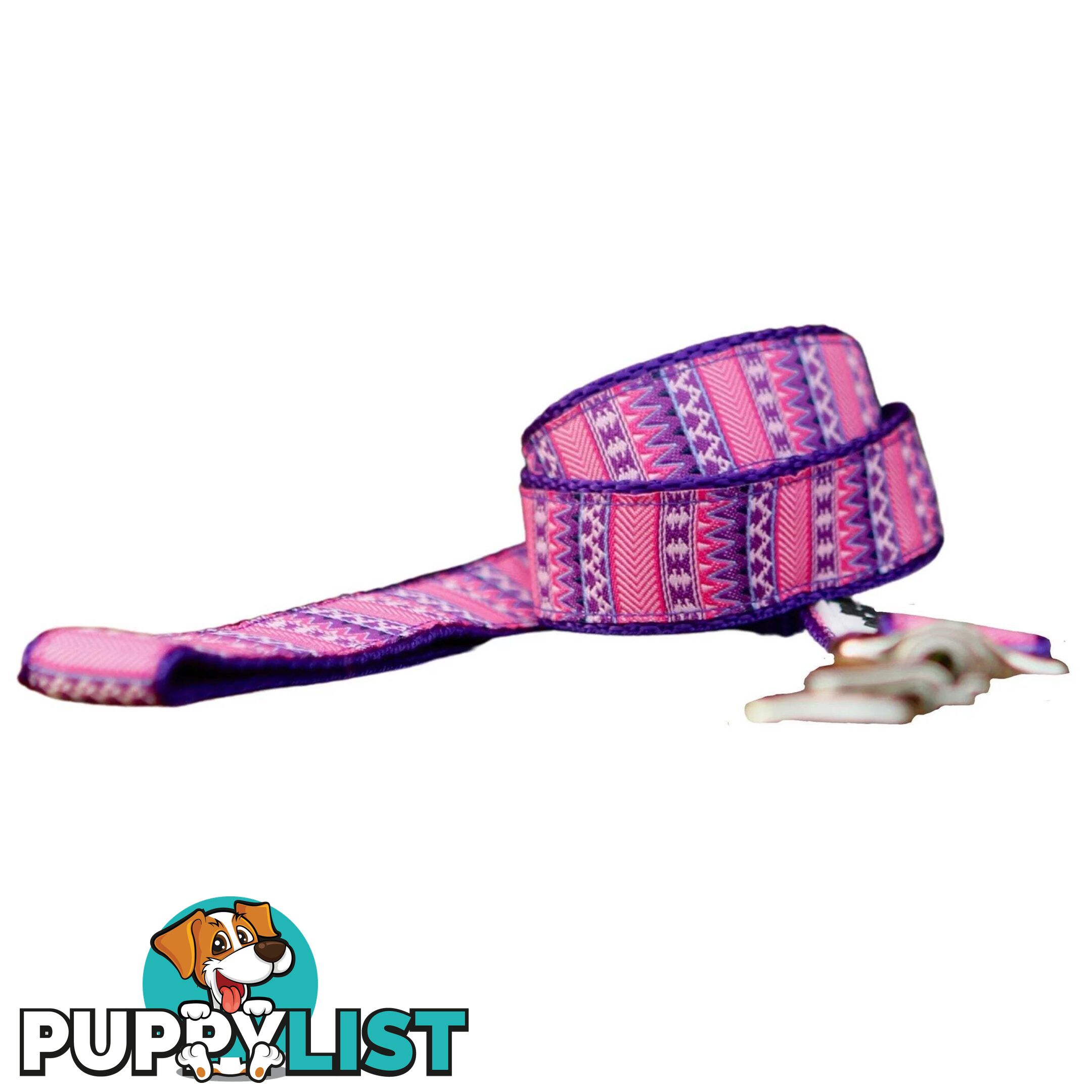 Aztec Dog Lead / Pink / Purple / Dog Leash - Hand Made by The Bark Side - TBSLDAZT251.8