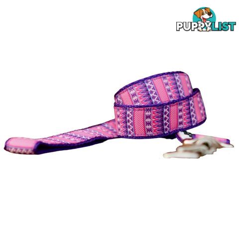 Aztec Dog Lead / Pink / Purple / Dog Leash - Hand Made by The Bark Side - TBSLDAZT251.8