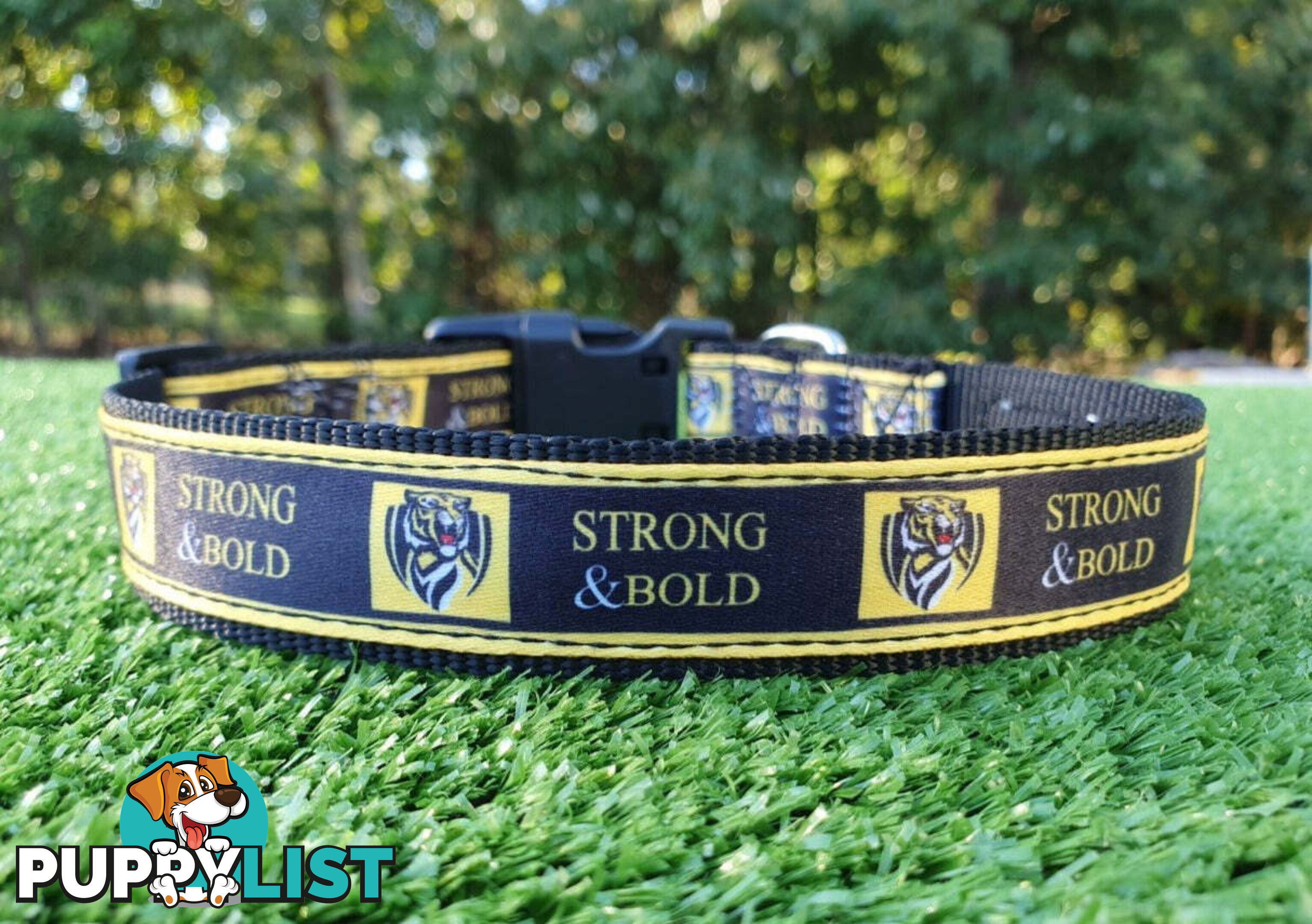 AFL Dog Collars, Footy - Aussie Rules - Moondidley Pets - MDPCOLAFLMEB