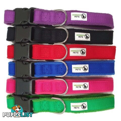 100% Pure Bamboo Fibre w/Fleece Lining Dog Collar Plastic Buckle - Moondidley Pets - MDPCOLFLEXSGRN
