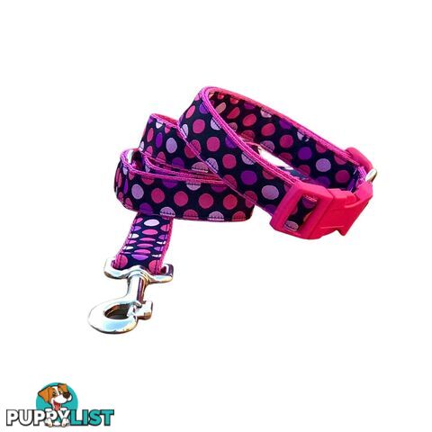 Pink Spot Dog Lead / Dog Leash - Hand Made by The Bark Side - TBSLDPIN251.5