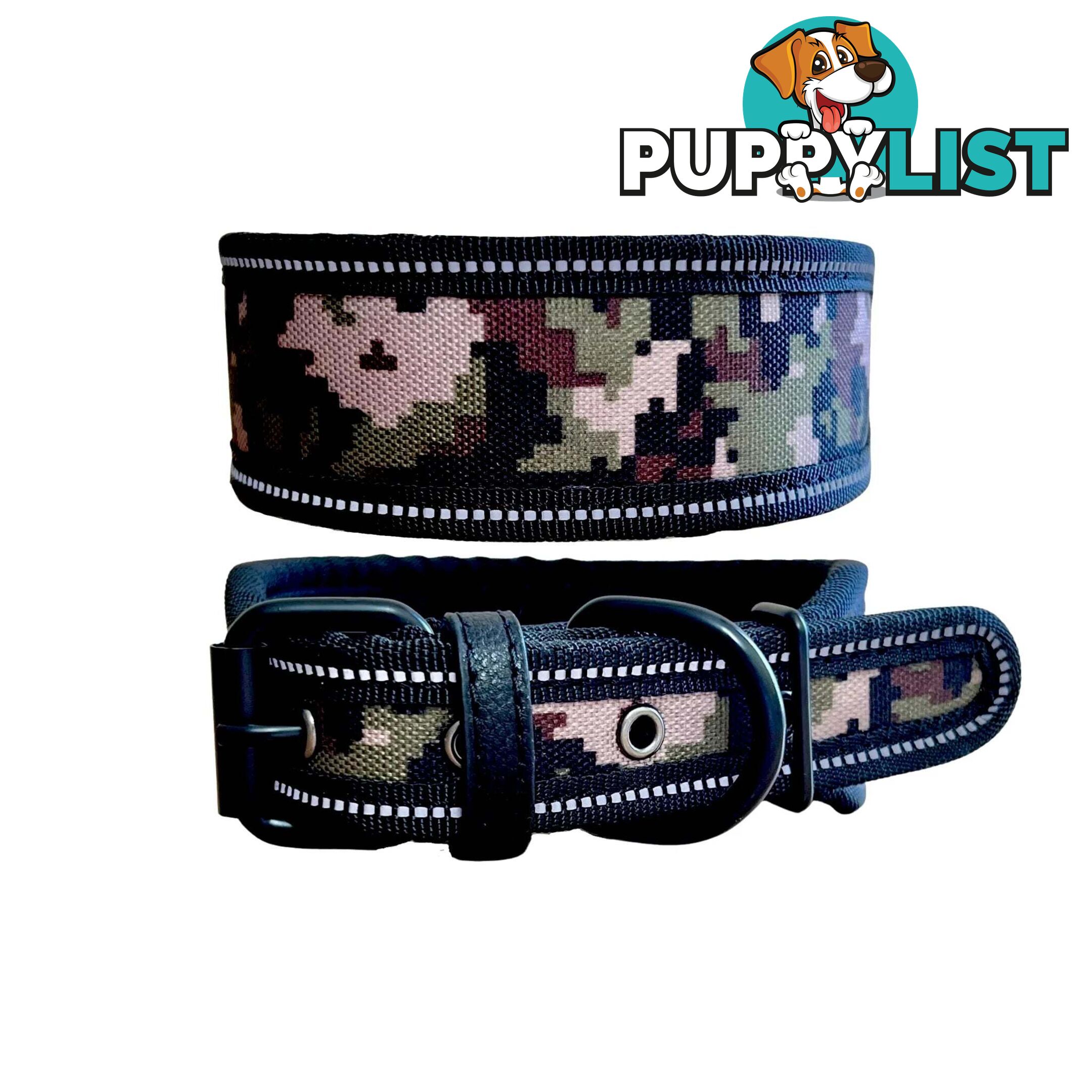 Thick Neoprene Dog Collar - Hand Made by The Bark Side - TBSNEOLGECAM