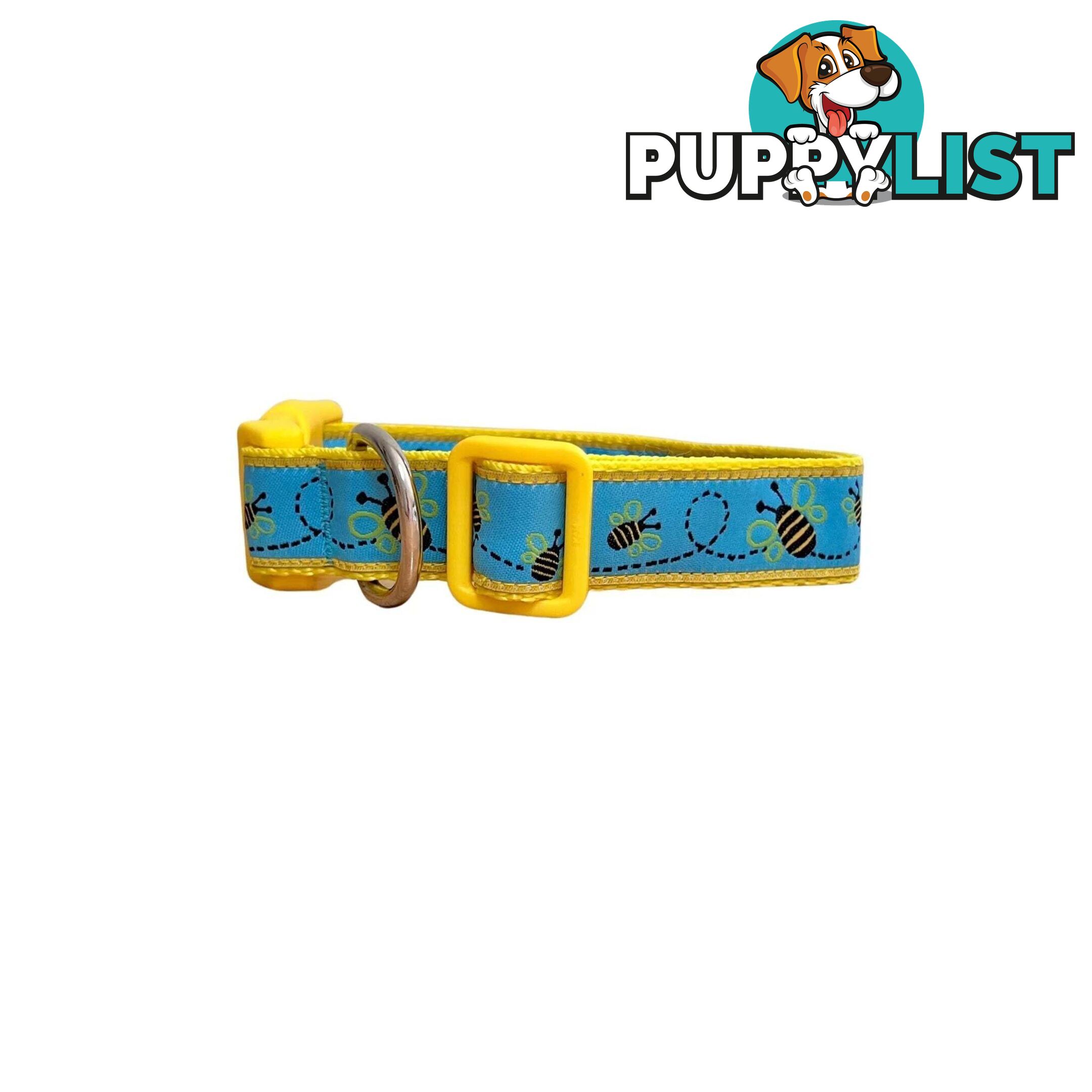 Bumble Bee Dog Collar - Hand Made by The Bark Side - TBSBUMSML