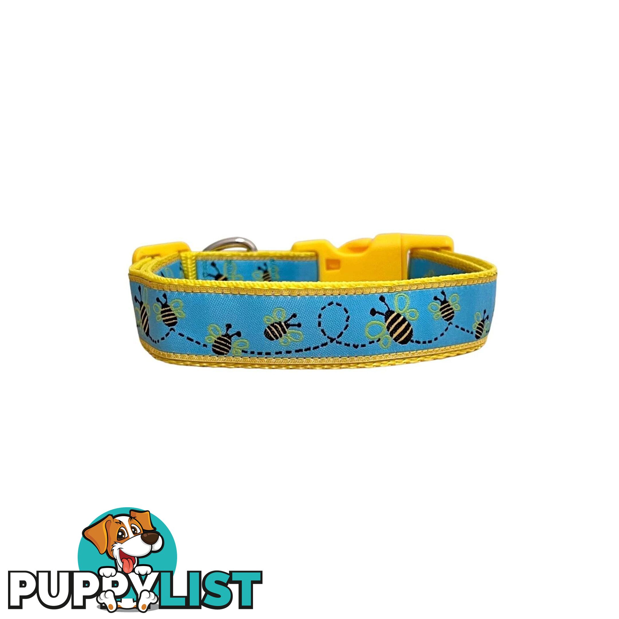 Bumble Bee Dog Collar - Hand Made by The Bark Side - TBSBUMSML