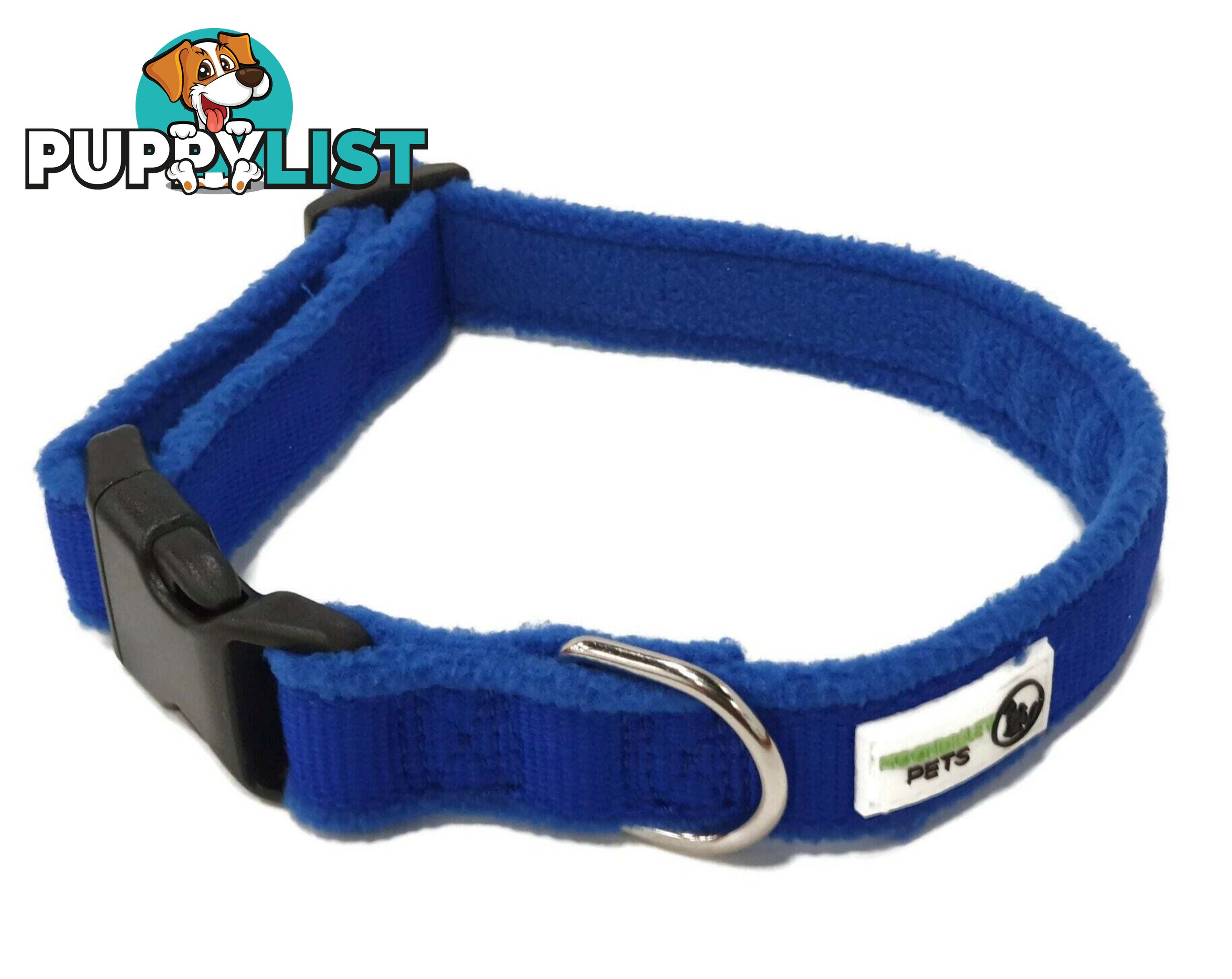 100% Pure Bamboo Fibre w/Fleece Lining Dog Collar Plastic Buckle - Moondidley Pets - MDPCOLFLEMBLK