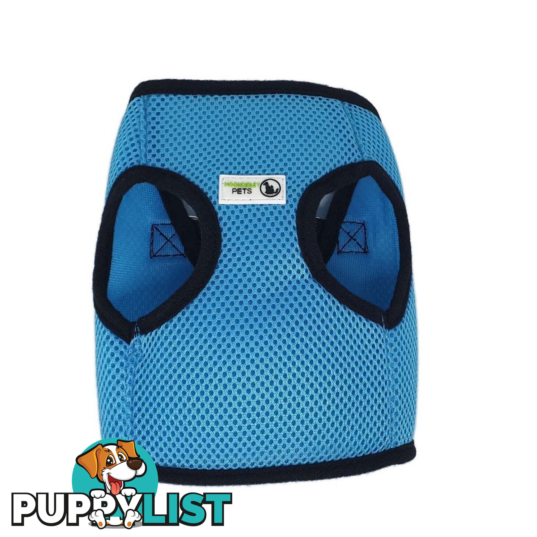 Vest Harness Pet Dog-Cat Step-in Velcro and Buckle Attachments - Moondidley Pets - MDPVESTXLLBLU
