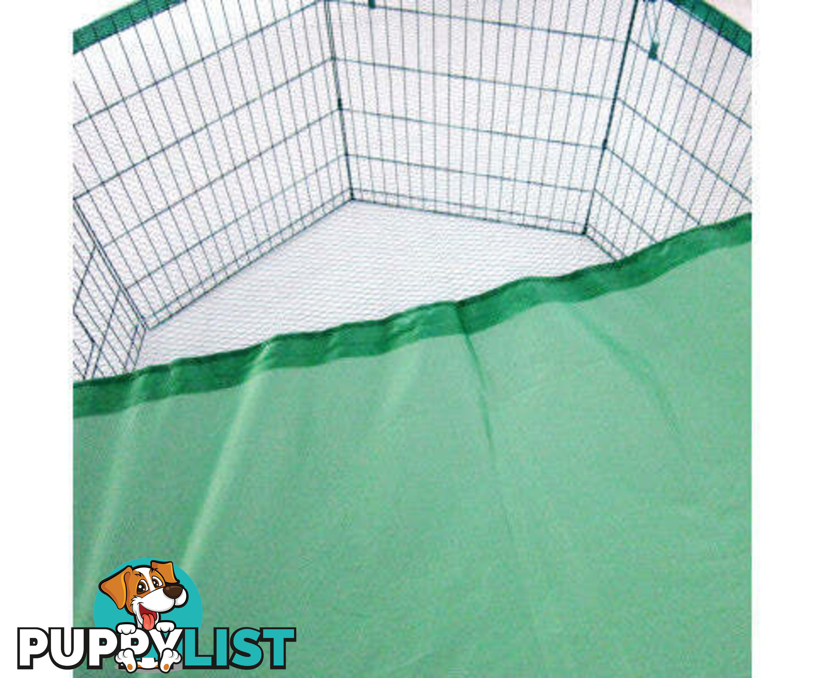 Paw Mate Green Net Cover for Pet Playpen Dog Exercise Enclosure Fence Cage - V274-PET-PPCV42-GN