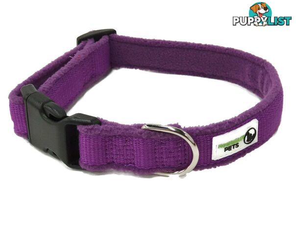 100% Pure Bamboo Fibre w/Fleece Lining Dog Collar Plastic Buckle - Moondidley Pets - MDPCOLFLEXSPNK