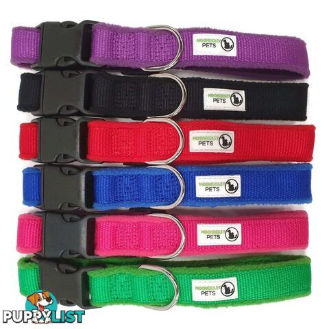 100% Pure Bamboo Fibre w/Fleece Lining Dog Collar Plastic Buckle - Moondidley Pets - MDPCOLFLEXSPNK