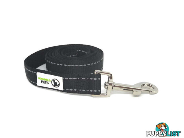 60cm Short Dog Lead Nyon w/Reflective Stitching - Moondidley Pets - MDPLDREFPNK2560