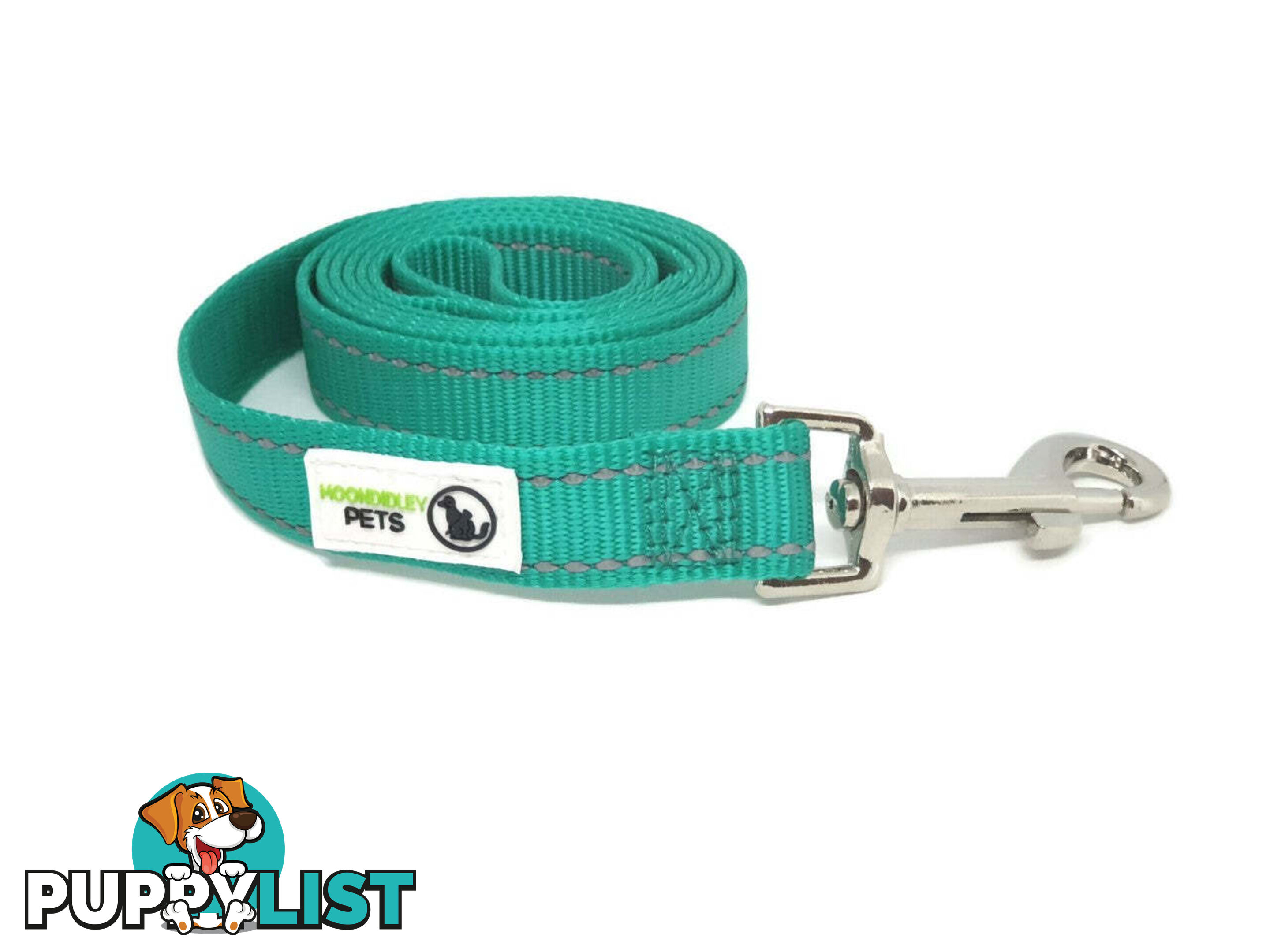 5m Long Nylon w/Reflective Stitching Dog Lead - Moondidley Pets - MDPLDREFBLK255