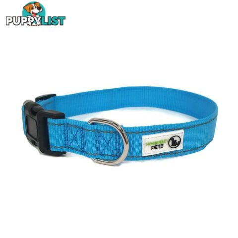Nylon w/Reflective Stitching Dog Collar - Moondidley Pets - MDPCOLREFLPUR