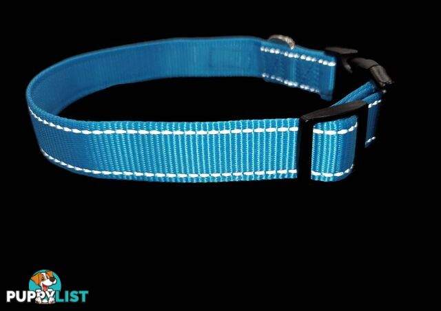 Nylon w/Reflective Stitching Dog Collar - Moondidley Pets - MDPCOLREFLPUR