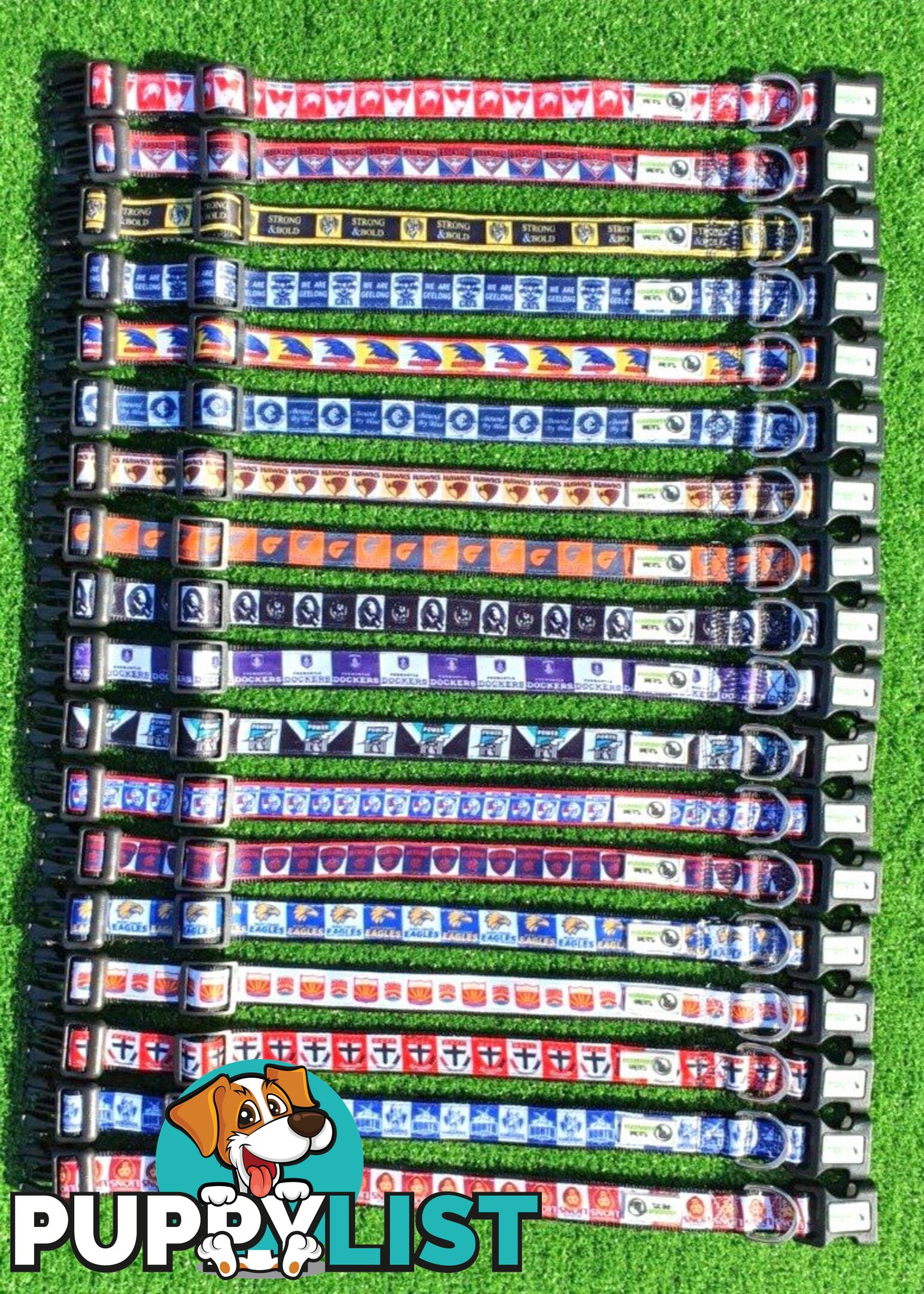 AFL Dog Collars, Footy - Aussie Rules - Moondidley Pets - MDPCOLAFLMBL