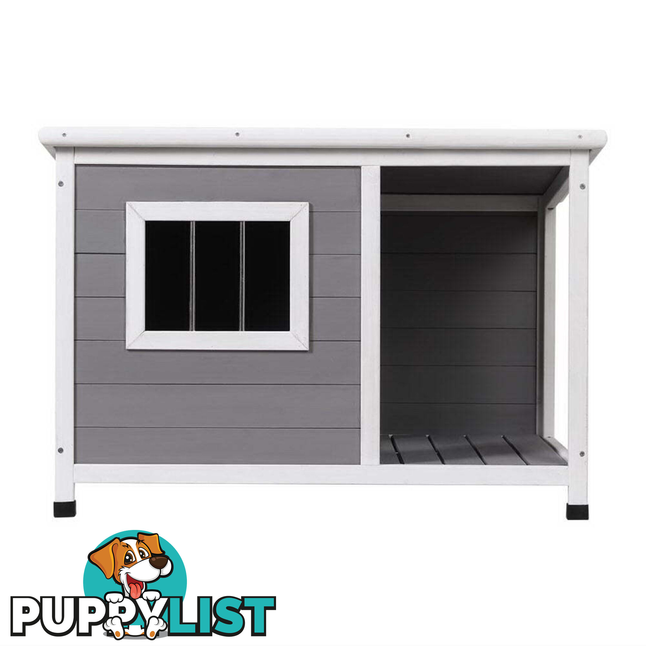 i.Pet Dog Kennel House Large Wooden Outdoor Pet Kennels Indoor Puppy Cabin Log - PET-GT-DH7S-GR