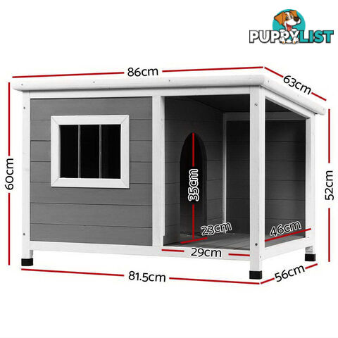 i.Pet Dog Kennel House Large Wooden Outdoor Pet Kennels Indoor Puppy Cabin Log - PET-GT-DH7S-GR