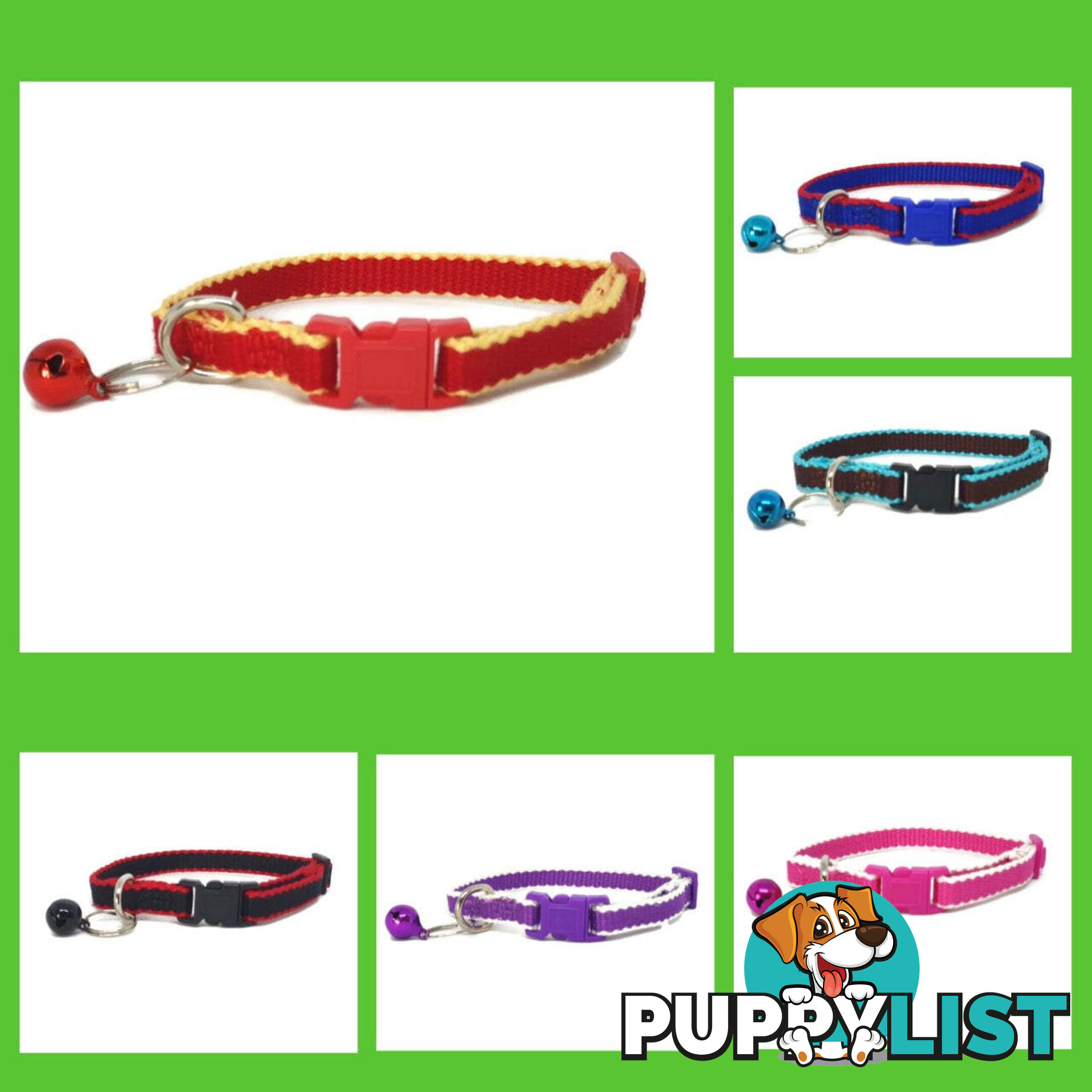 100% Pure Bamboo Fibre Cat Collar Plastic Buckle - Moondidley Pets - MDPCOLBLK