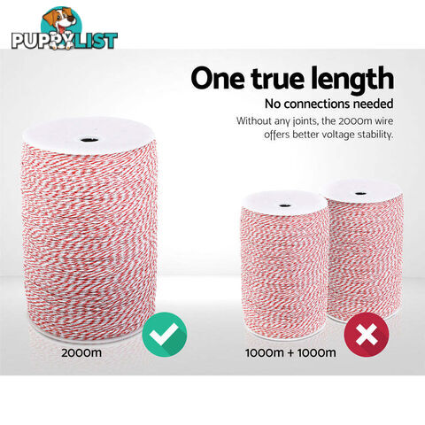 Giantz Electric Fence Poly Wire 2000M - FIK-WIRE-2000M