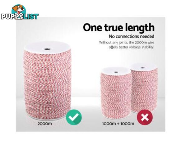 Giantz Electric Fence Poly Wire 2000M - FIK-WIRE-2000M