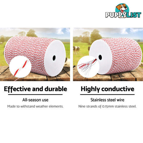 Giantz Electric Fence Poly Wire 2000M - FIK-WIRE-2000M