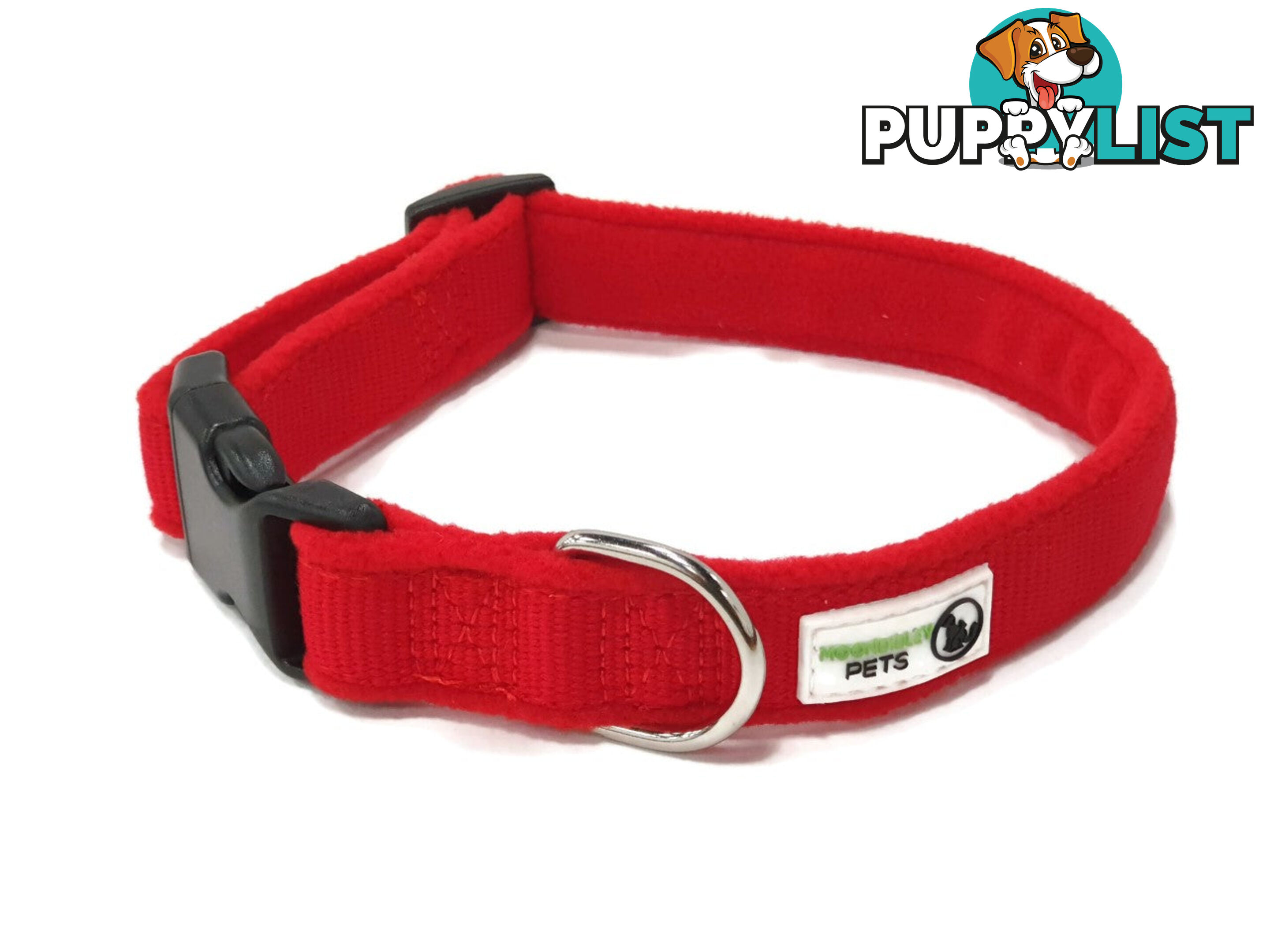 100% Pure Bamboo Fibre w/Fleece Lining Dog Collar Plastic Buckle - Moondidley Pets - MDPCOLFLEMPNK