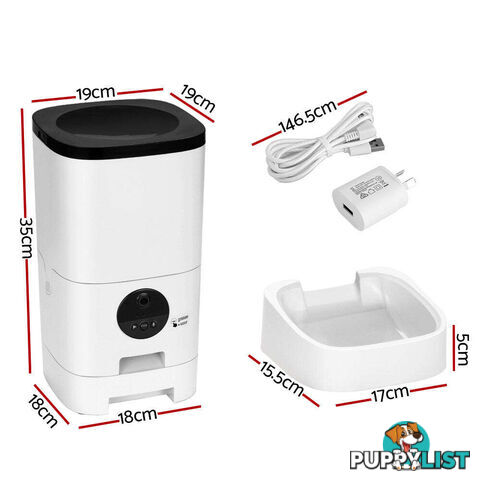 i.Pet Automatic Pet Feeder 6L Wifi Camera Dog Cat Smart Food Dispenser Timer - PET-FEEDER-6L-VIDEO-WH