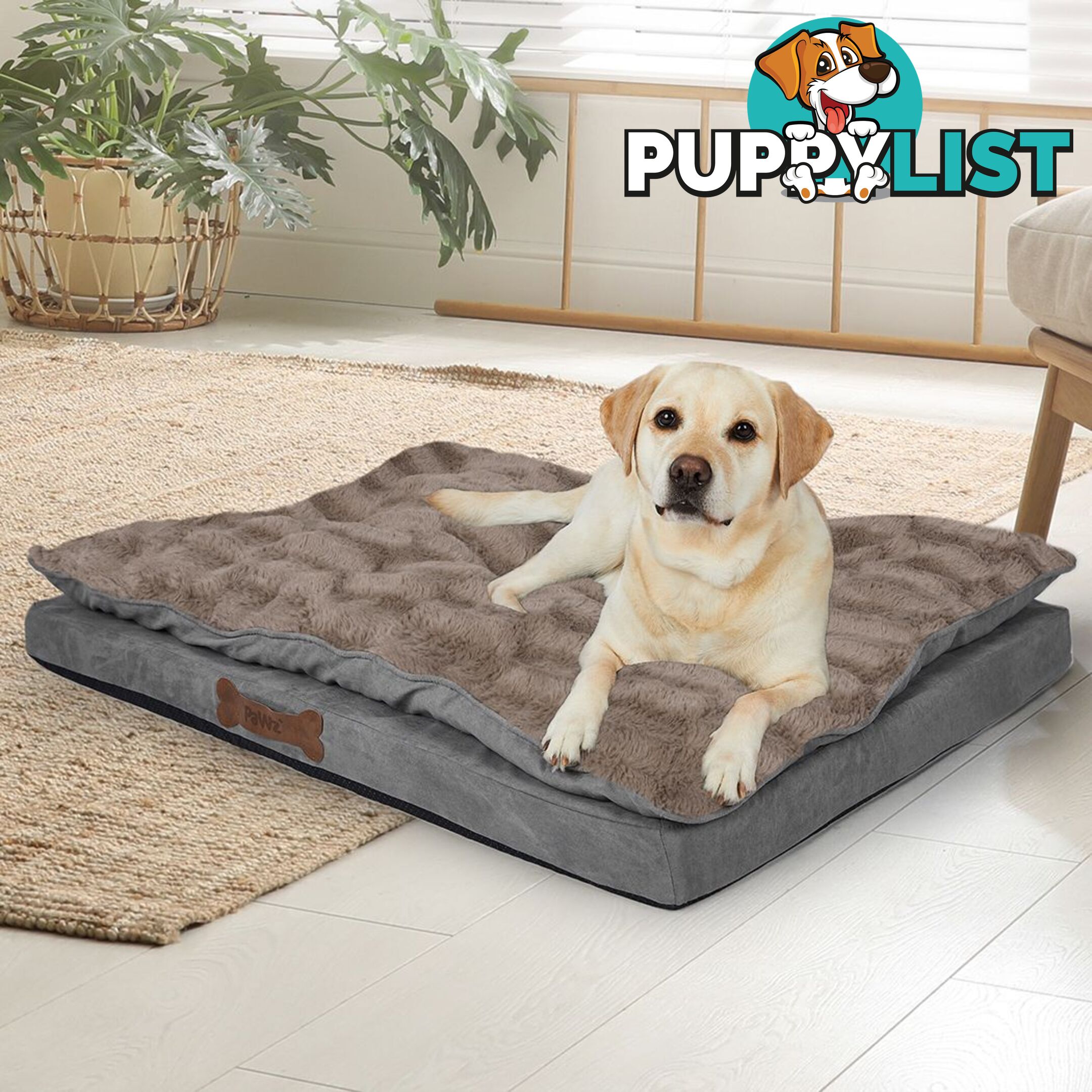 Dog Calming Bed Pet Cat Removable Cover Washable Orthopedic Memory Foam PaWz - WB-PT1058-S-KH
