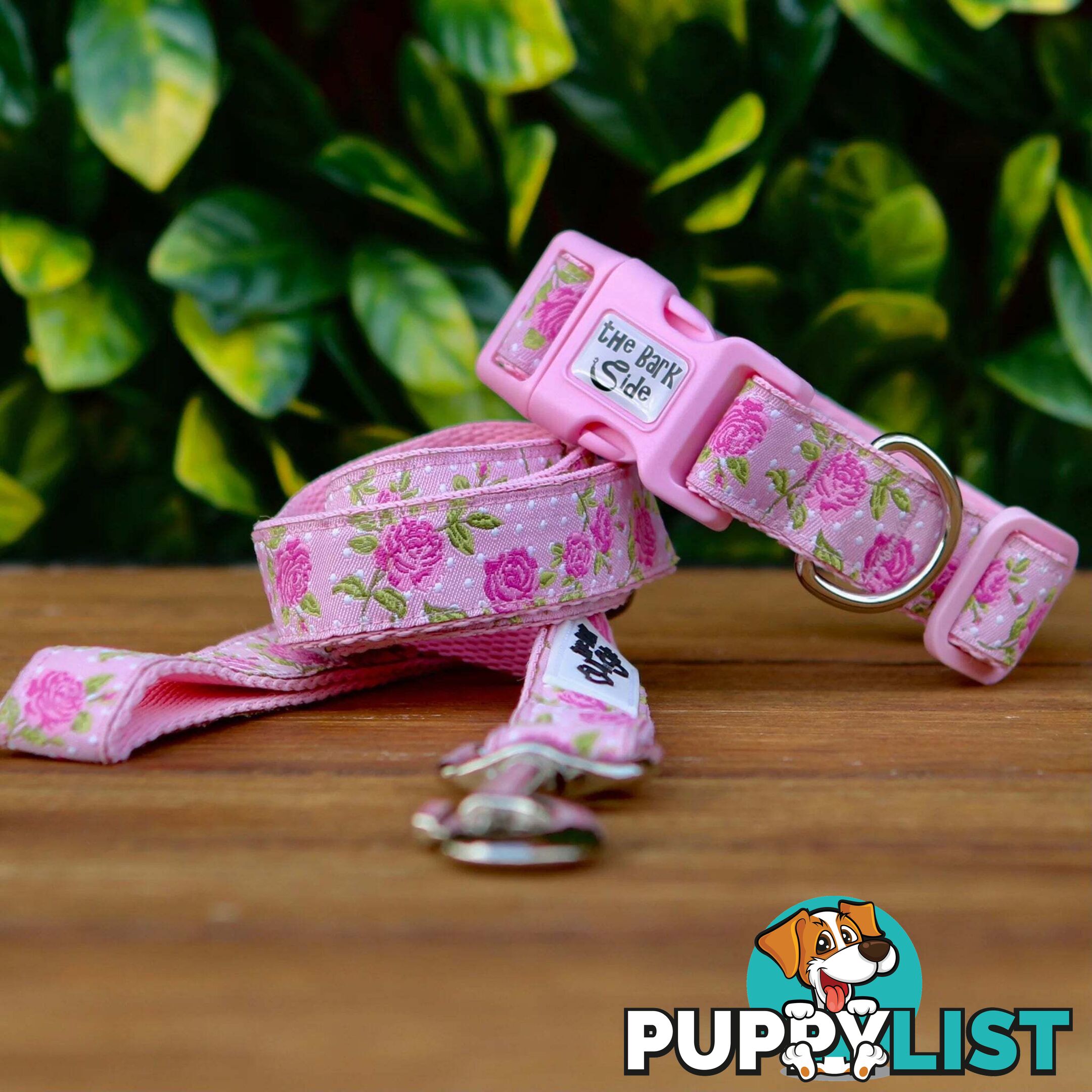 Rose Dog Lead / Dog Leash - Hand Made by The Bark Side - TBSLDROSPNK251.5