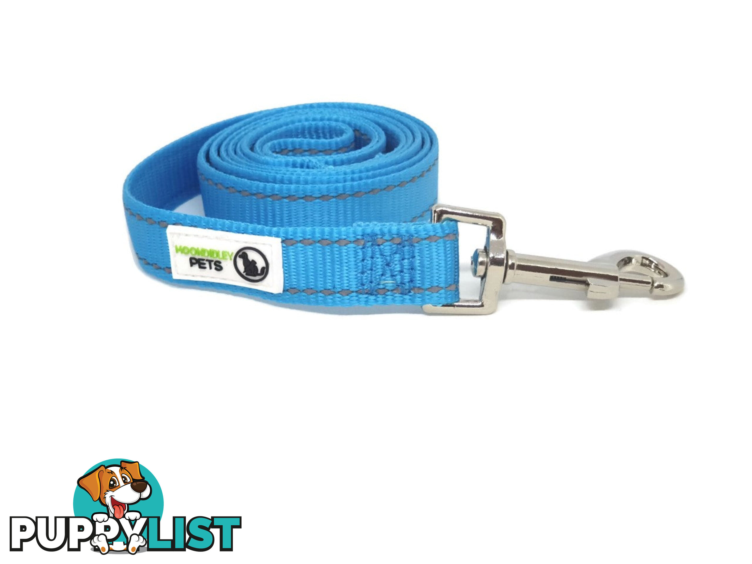 5m Long Nylon w/Reflective Stitching Dog Lead - Moondidley Pets - MDPLDREFBLK205