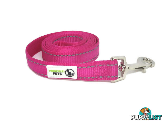 5m Long Nylon w/Reflective Stitching Dog Lead - Moondidley Pets - MDPLDREFBLK205