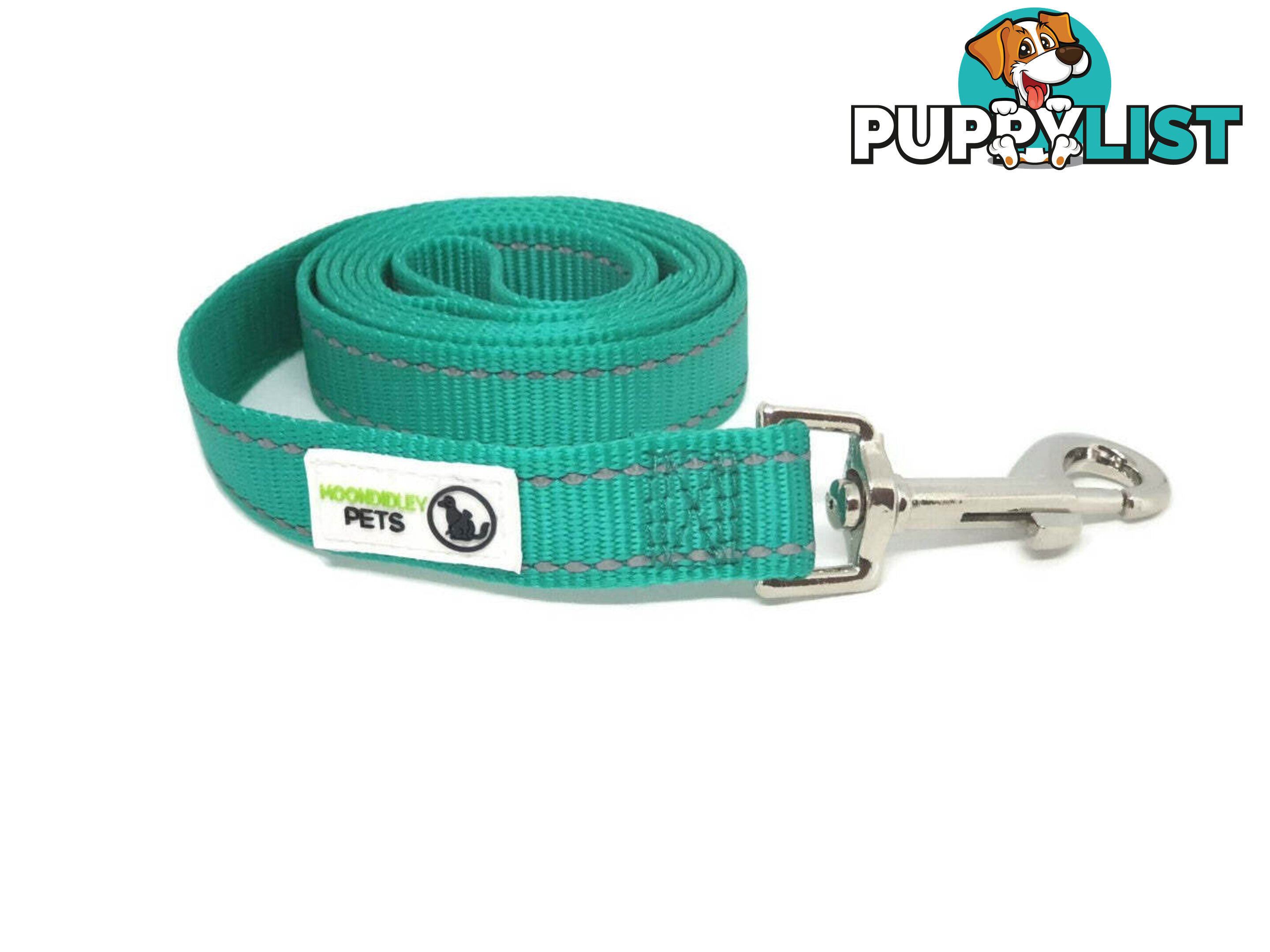 5m Long Nylon w/Reflective Stitching Dog Lead - Moondidley Pets - MDPLDREFBLK205
