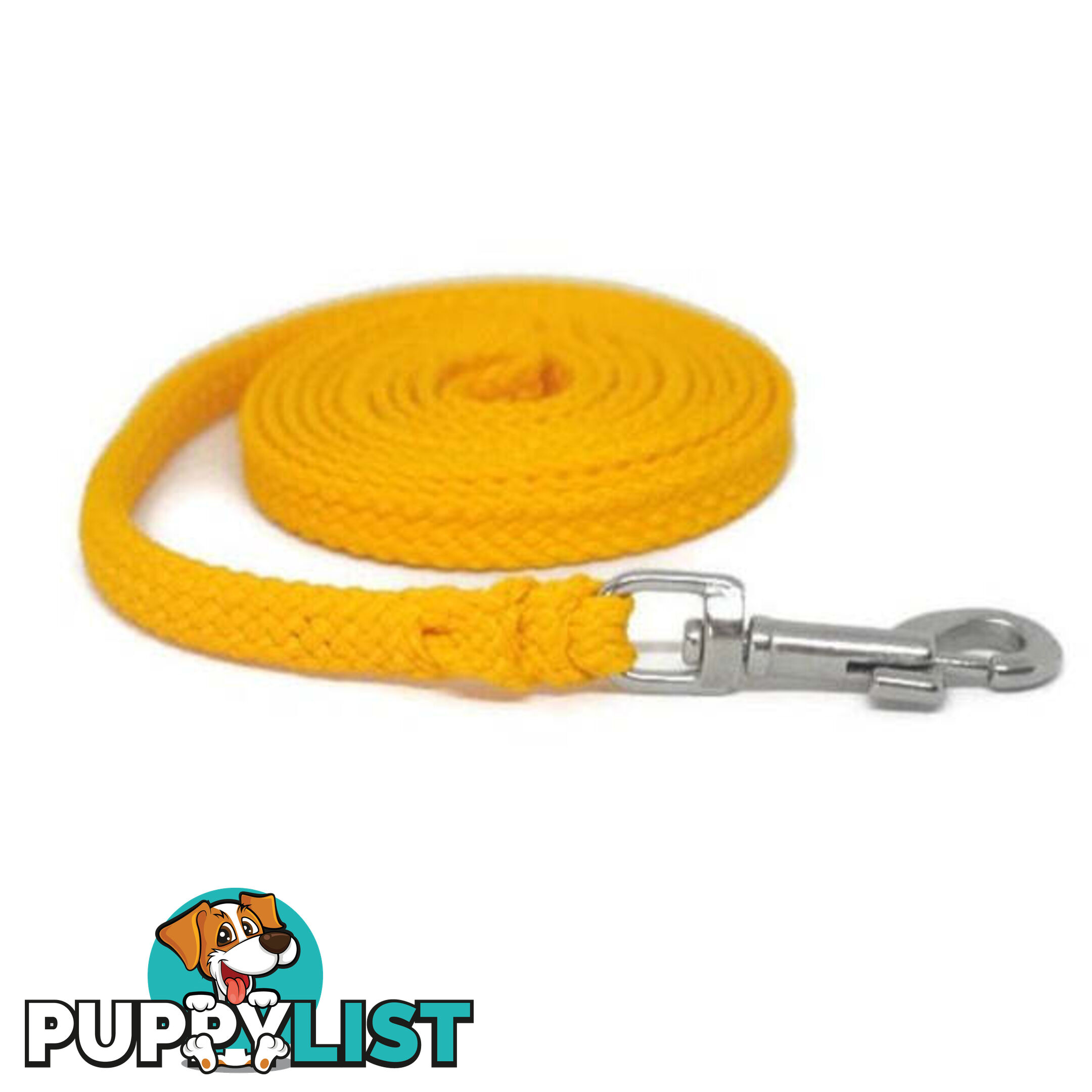1.8m to 10m Long Dog Lead No Stitching Tough Yarnix 10mm Wide - YNXLD10-1.8YELBR