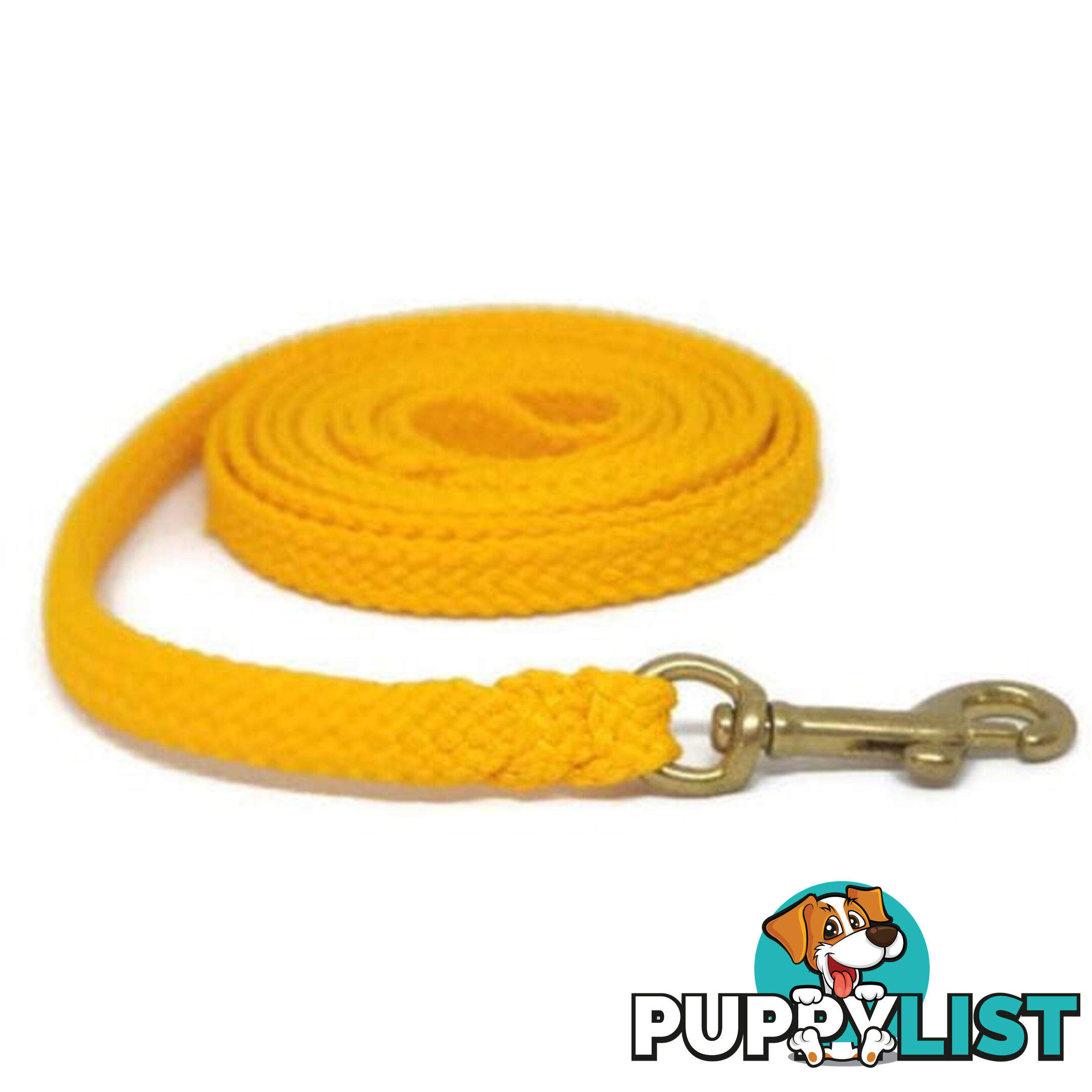 1.8m to 10m Long Dog Lead No Stitching Tough Yarnix 10mm Wide - YNXLD10-1.8YELBR