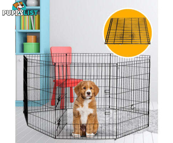 4Paws 8 Panel Playpen Puppy Exercise Fence Cage Enclosure Pets Black All Sizes - V160-10004321