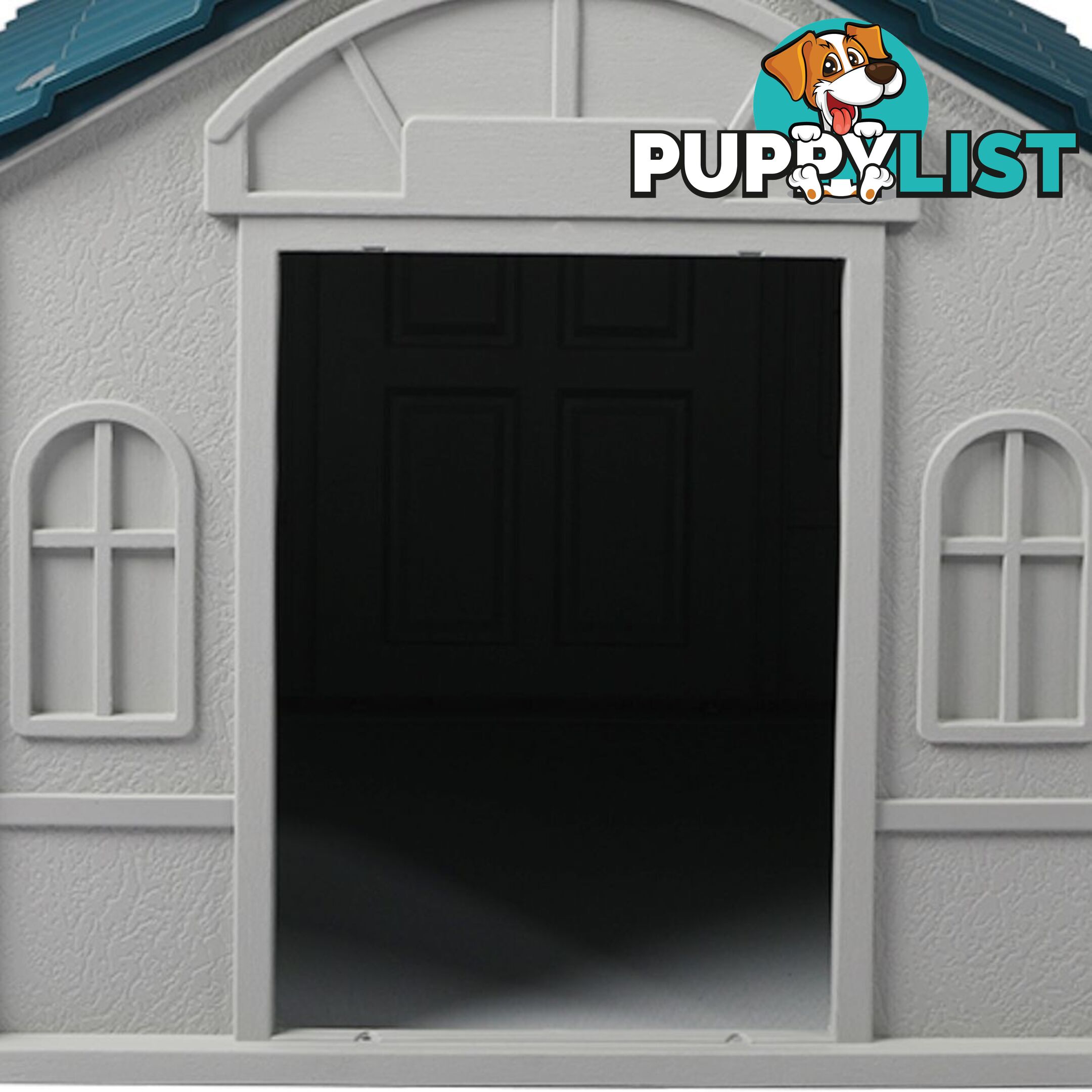 Dog Kennel Outdoor Indoor Pet Plastic Garden House Weatherproof Outside PaWz - WB-PT1081-L-BL
