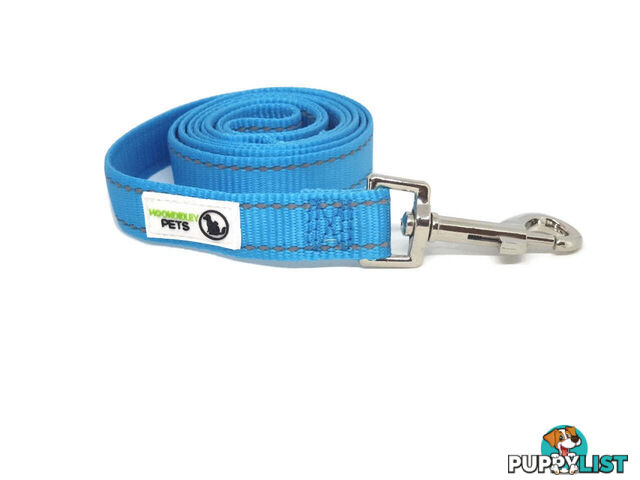 10m Long Nylon w/Reflective Stitching Dog Lead - Moondidley Pets - MDPLDREFBLK2010