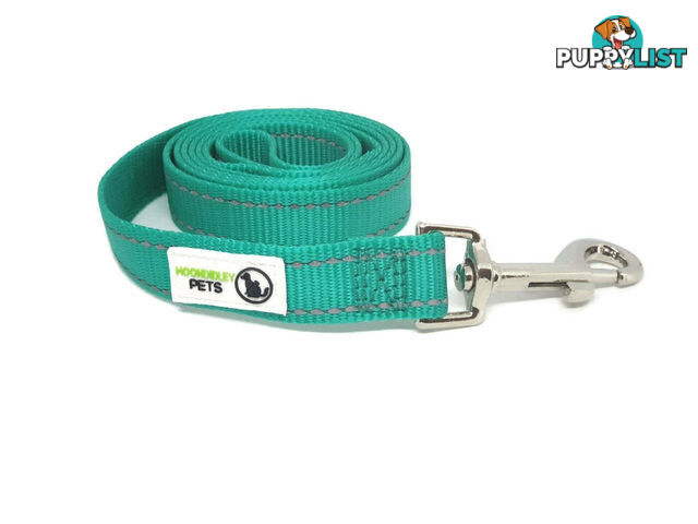 10m Long Nylon w/Reflective Stitching Dog Lead - Moondidley Pets - MDPLDREFBLK2010