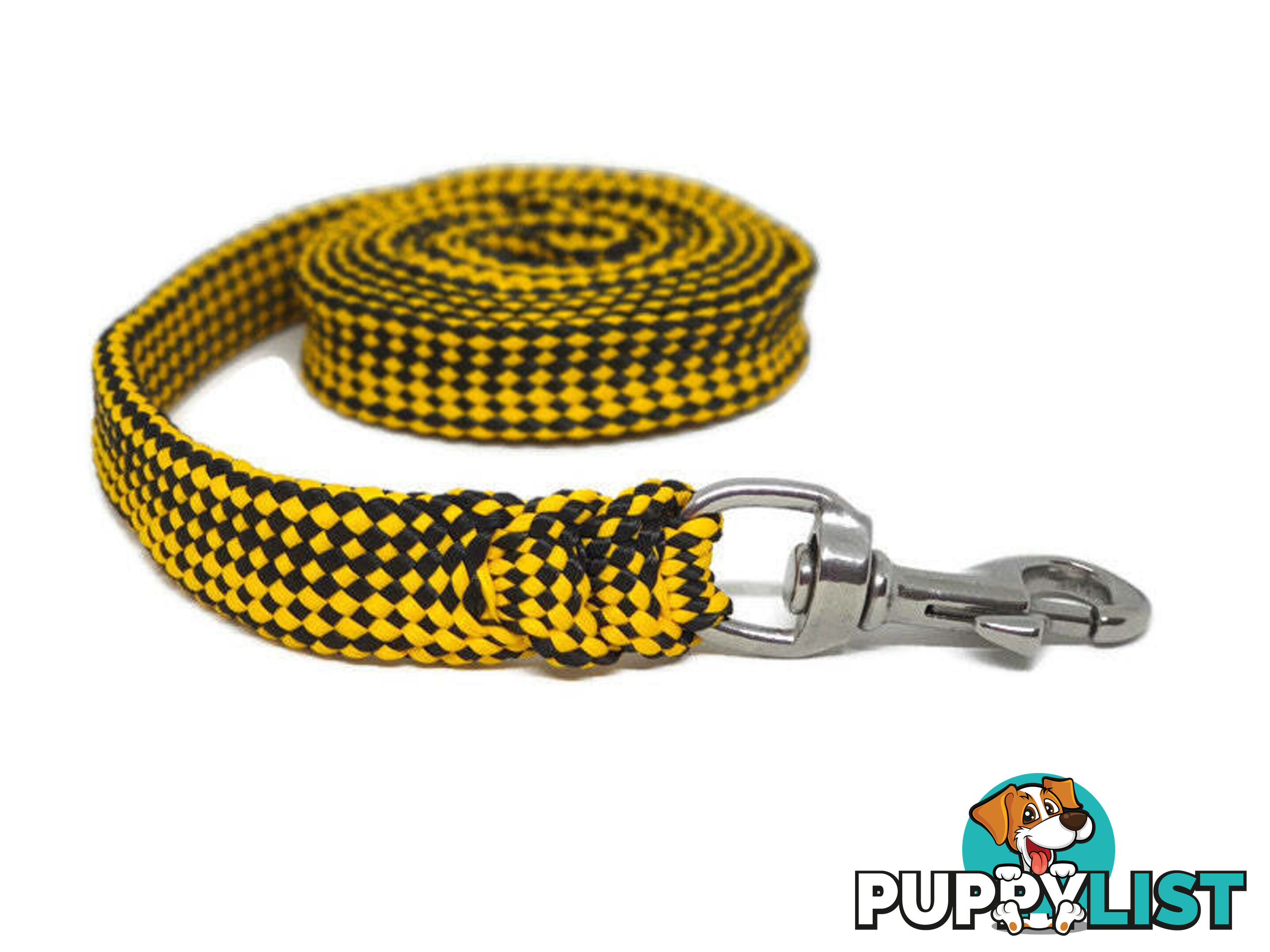 1.8m to 10m Long Dog Lead No Stitching Tough Yarnix 20mm Wide - YNXLD205SSPNK