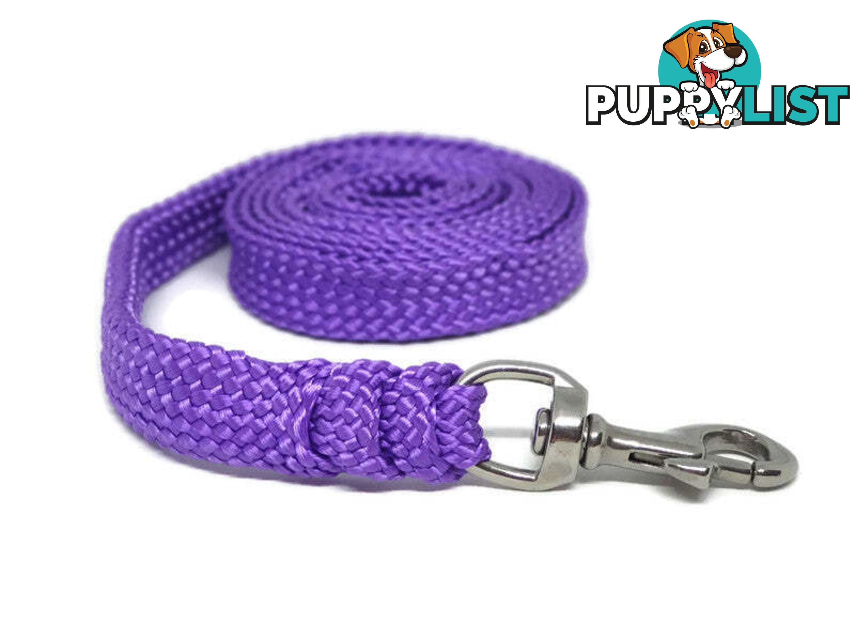1.8m to 10m Long Dog Lead No Stitching Tough Yarnix 20mm Wide - YNXLD205SSPNK