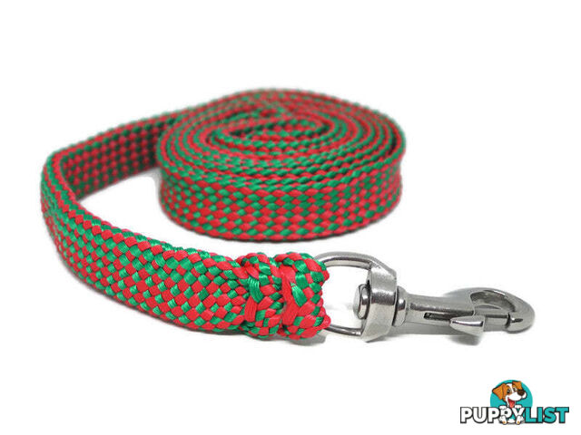 1.8m to 10m Long Dog Lead No Stitching Tough Yarnix 20mm Wide - YNXLD205SSPNK