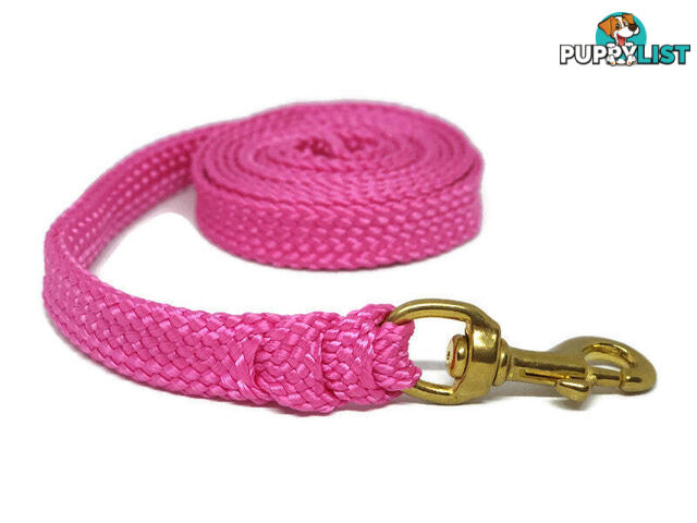 1.8m to 10m Long Dog Lead No Stitching Tough Yarnix 20mm Wide - YNXLD205SSPNK