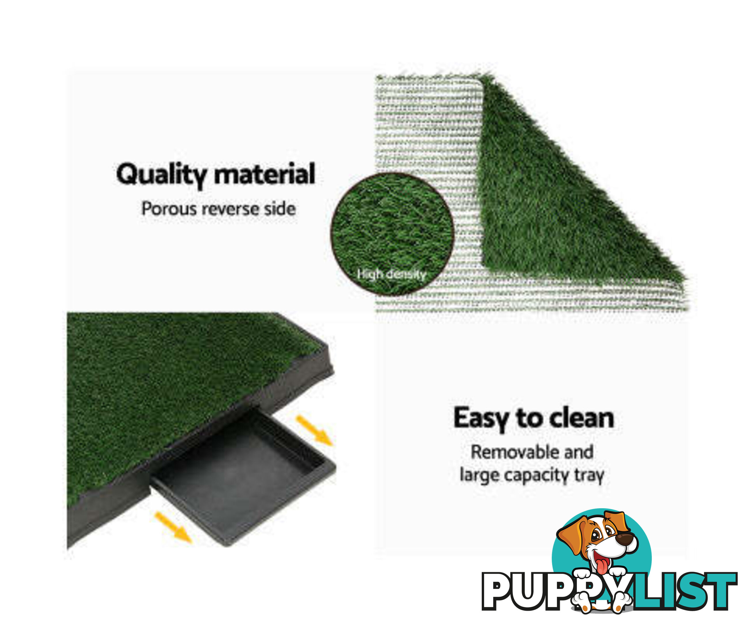 i.Pet Pet Training Pad With Tray Grass Mat - PET-PAD-GRASSX2