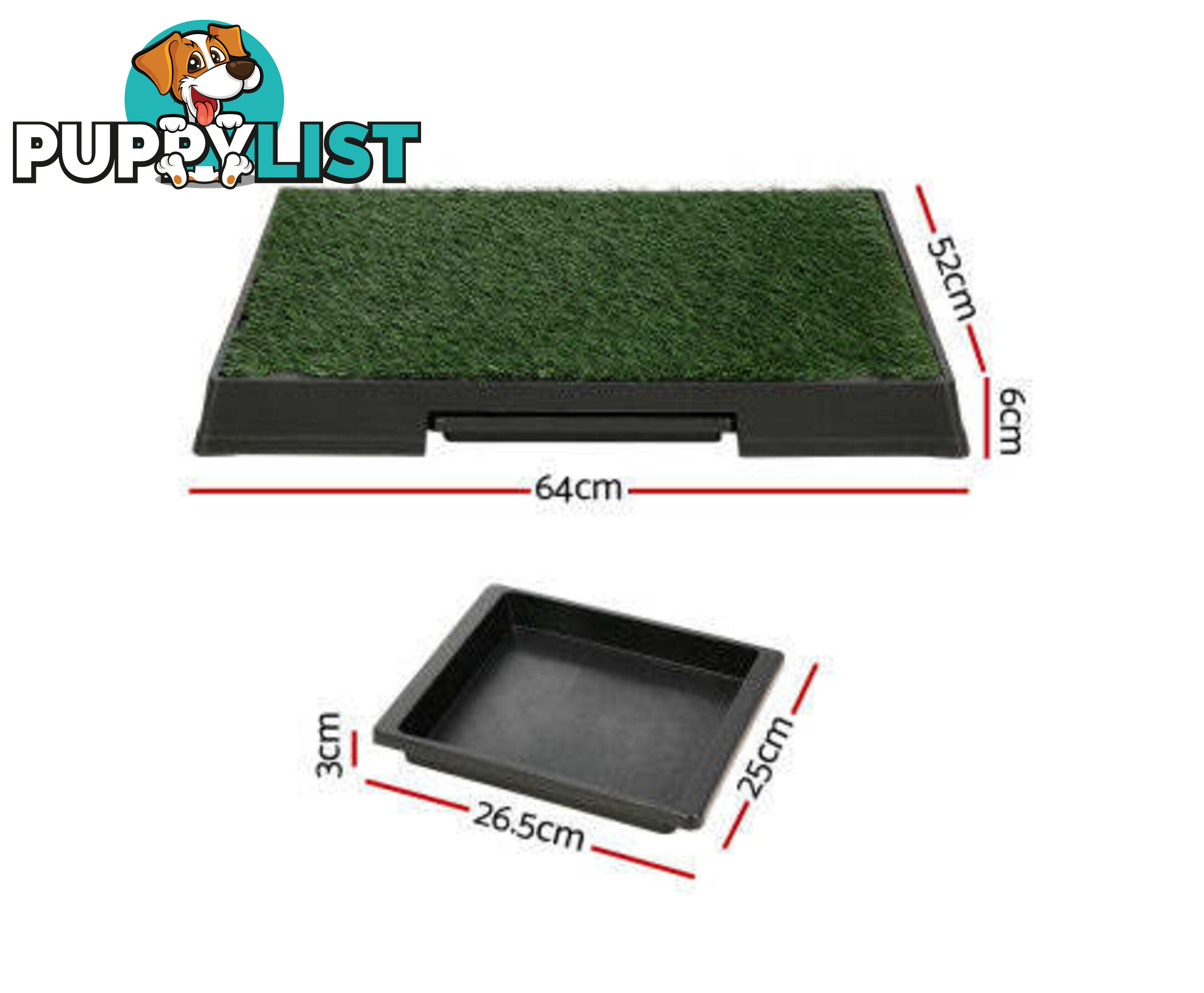 i.Pet Pet Training Pad With Tray Grass Mat - PET-PAD-GRASSX2