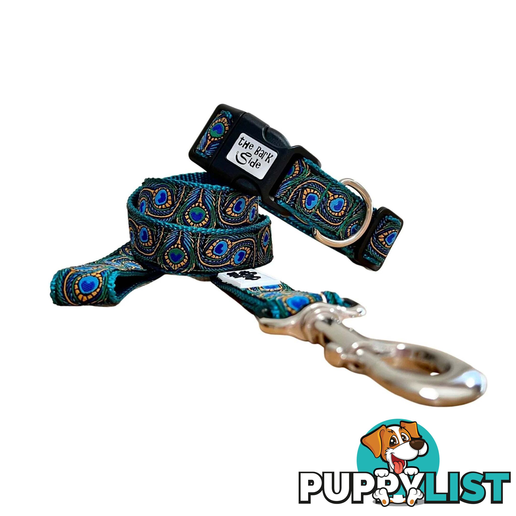 Peacock Feather Dog Lead / Leash - Hand Made by The Bark Side - TBSLDPEABLU251.8