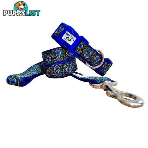 Peacock Feather Dog Lead / Leash - Hand Made by The Bark Side - TBSLDPEABLU251.8