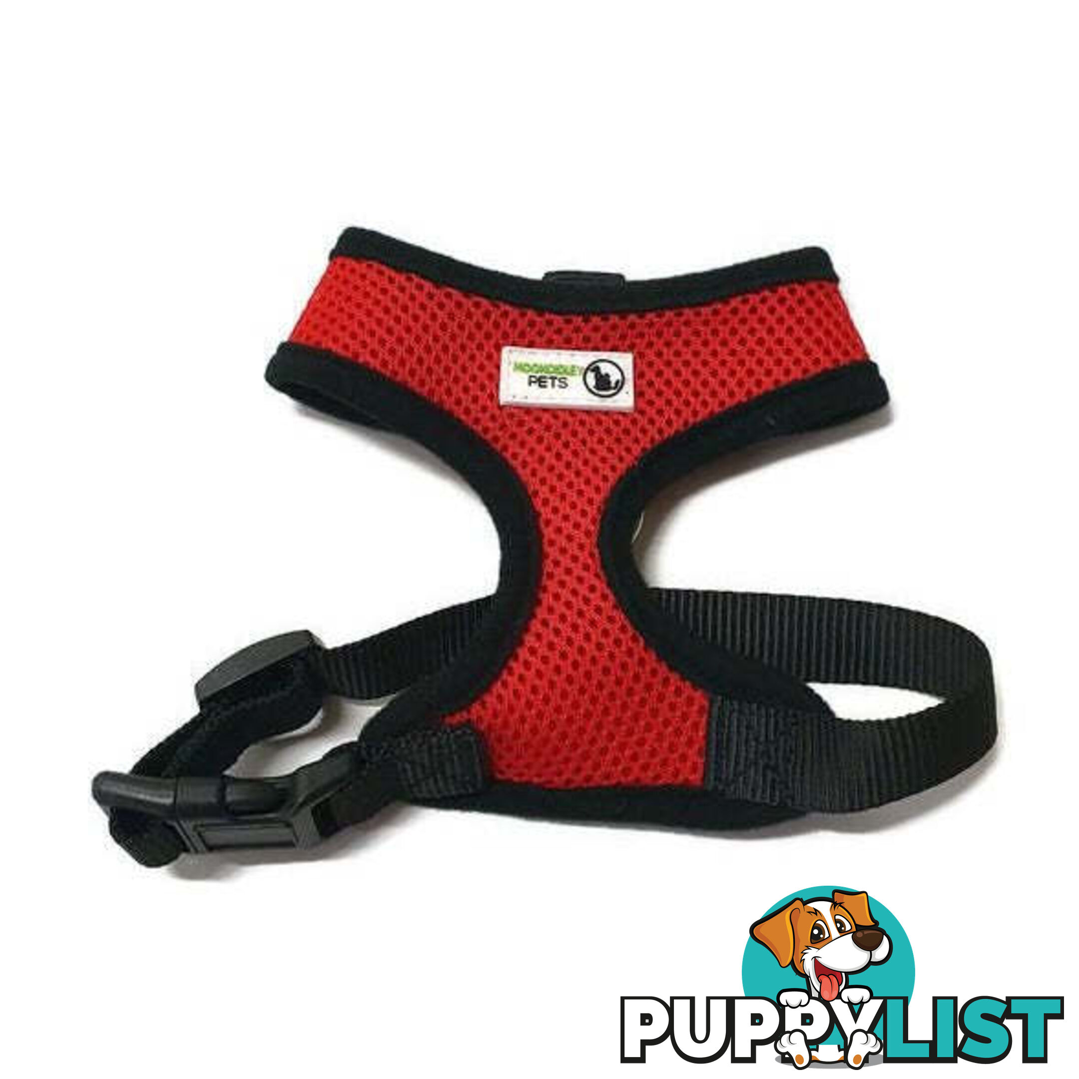 Pet Harness Soft Air Mesh Padded Adjustable  - Moondidley Pets - MDPHARMESSGRN