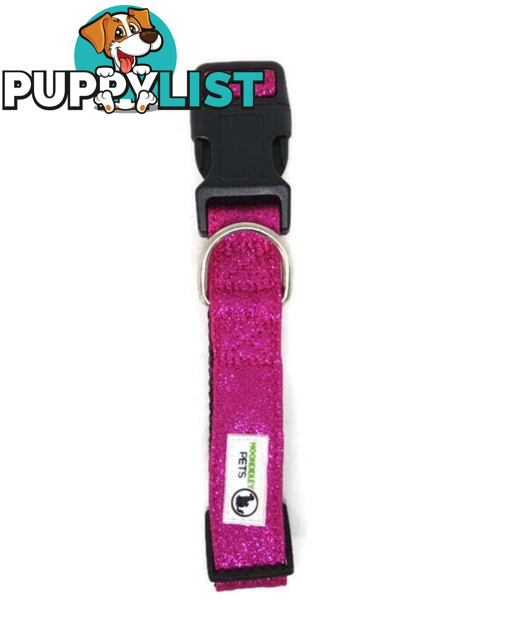 Bling Glitter Overlay Nylon Collar - Breakaway Buckle - Moondidley Pets - MDPCOLBLIMTUR