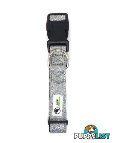 Bling Glitter Overlay Nylon Collar - Breakaway Buckle - Moondidley Pets - MDPCOLBLIMTUR