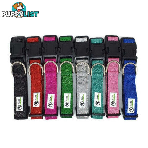 Bling Glitter Overlay Nylon Collar - Breakaway Buckle - Moondidley Pets - MDPCOLBLIMTUR