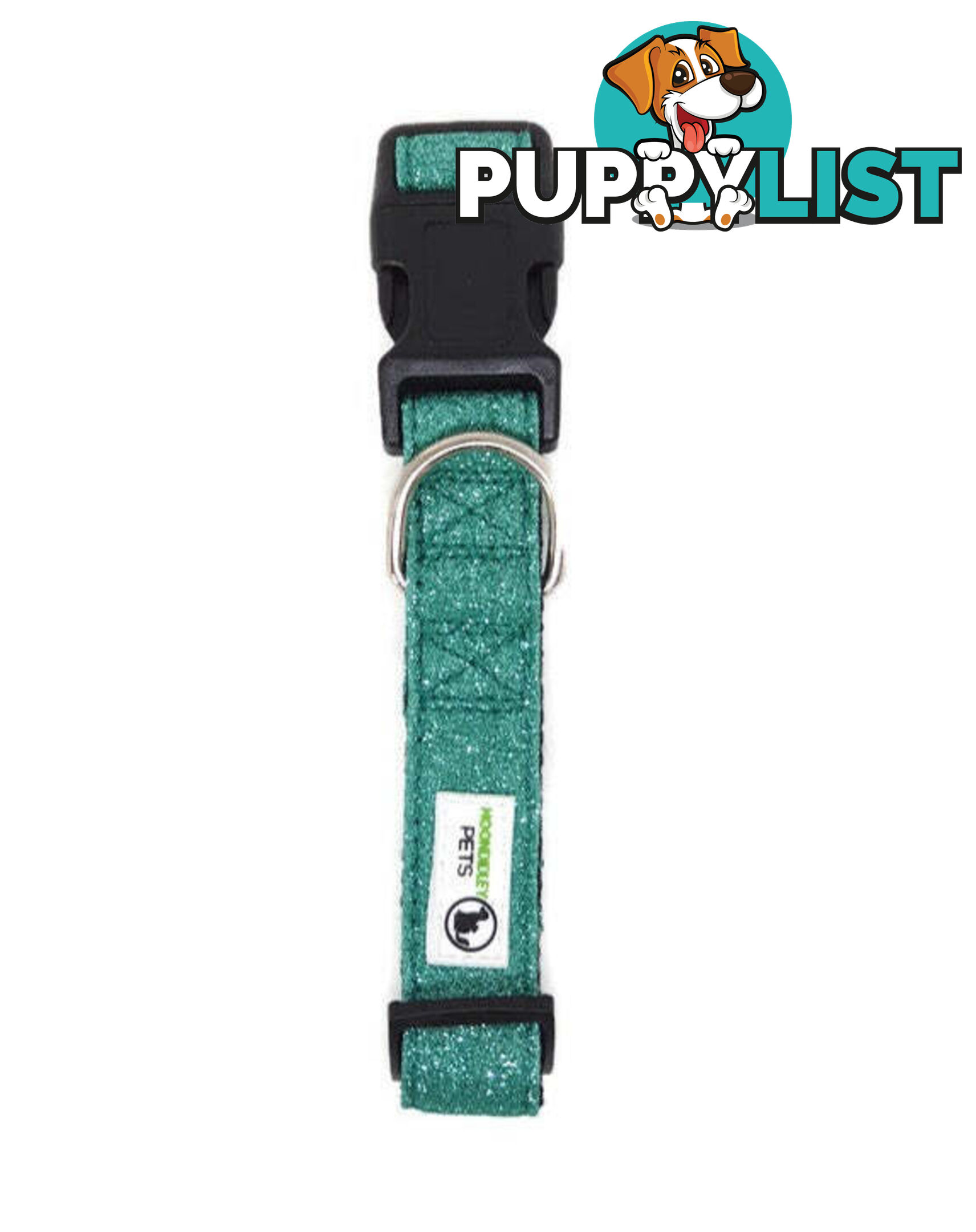 Bling Glitter Overlay Nylon Collar - Breakaway Buckle - Moondidley Pets - MDPCOLBLIMTUR
